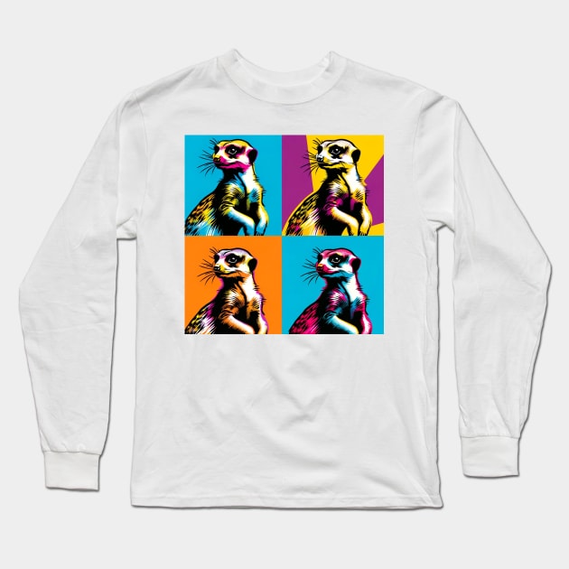 Meerkat Mania: Pop Art Spectacle Long Sleeve T-Shirt by PawPopArt